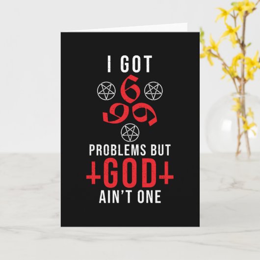 Ich Got 666 Problem aber Gott ist nicht eins Karte (Gelbe Blume)