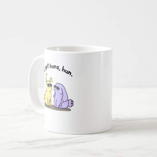 Ich Got Buns Hun Funny Bunny Rabbit Puff Kaffeetasse (Vorderseite Links)