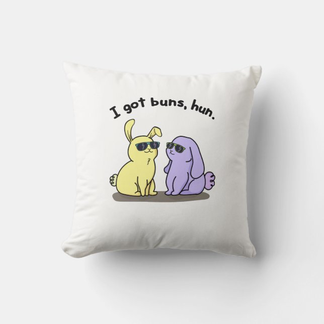 Ich Got Buns Hun Funny Bunny Rabbit Puff Kissen (Vorderseite)