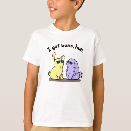 Ich Got Buns Hun Funny Bunny Rabbit Puff T-Shirt (Vorderseite)
