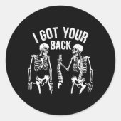 Ich Got deinen Ck Funny Skeleton Spine Halloween C Runder Aufkleber (Vorderseite)