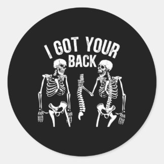 Ich Got deinen Ck Funny Skeleton Spine Halloween C Runder Aufkleber