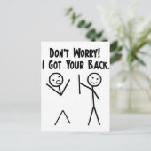 Ich Got deinen Rücken! Postkarte (Stehend Vorderseite)