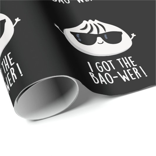 Ich Got den Bao-wer Funny Dimsum Pun Dark BG Geschenkpapier (Rolleneckpunkt)