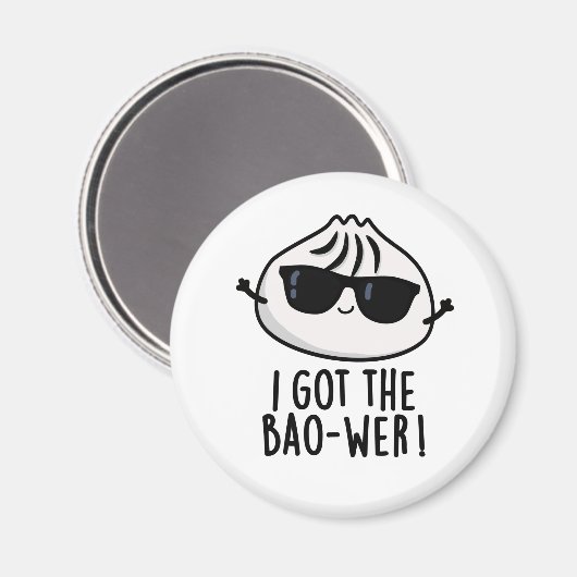 Ich Got den Bao-wer Funny Dimsum Pun Magnet (Vorderseite/Rückseite)
