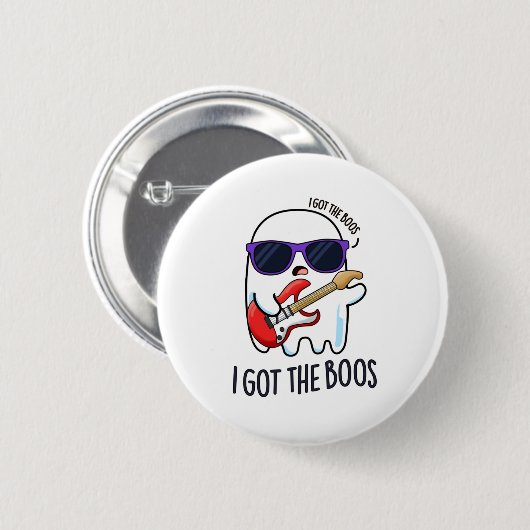 Ich Got den Boos Funny Halloween Music Ghost Puff Button (Vorne & Hinten)