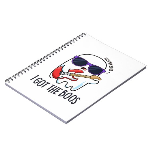 Ich Got den Boos Funny Halloween Music Ghost Puff Notizblock (Linke Seite)