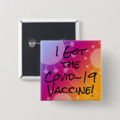 Ich Got den Covid-19 Impfstoff farbenfroh Gradient Button (Vorne & Hinten)