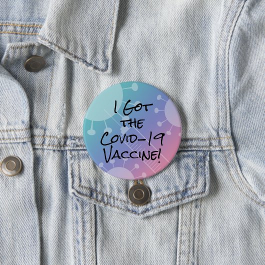 Ich Got den Covid-19 Impfstoff Pink Gradient Ombre Button (Beispiel)