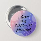 Ich Got den Covid-19 Impfstoff Pink & Lila Ombre Button (Vorne & Hinten)