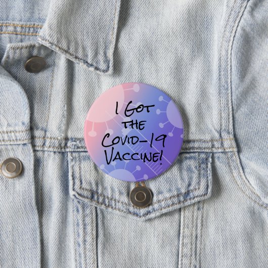 Ich Got den Covid-19 Impfstoff Pink & Lila Ombre Button (Beispiel)