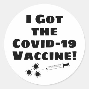 Ich Got den Covid-19 Impfstoff Quirky Simple White Runder Aufkleber
