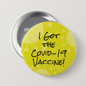 Ich Got den Covid-19 Vaccine Bold Yellow Button (Vorne & Hinten)