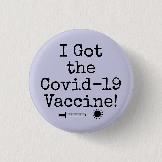 Ich Got den Covid-19 Vaccine Simple Lavender Button (Vorderseite)