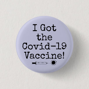 Ich Got den Covid-19 Vaccine Simple Lavender Button