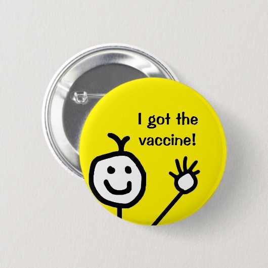 Ich got den Impfstoff niedlich Button (Vorne & Hinten)