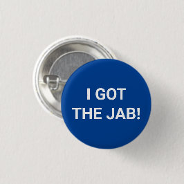 Ich got die Jab-blaue, weiße, geimpfte Button