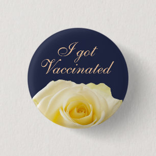 Ich got eine gelbe Rosenblütenhochzeit Button