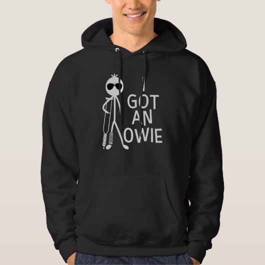 Ich Got eine Owie Broken Leg Knochen Fußverletzung Hoodie (Vorderseite)