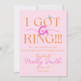 Ich Got einen Ring - Tropisches Bachelorette - Rou Einladung