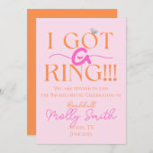Ich Got einen Ring - Tropisches Bachelorette - Rou Einladung (Vorne/Hinten)