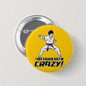 Ich got einen schwarzen Gurt in verrücktem Button (Vorne & Hinten)