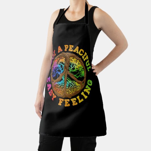 Ich Got Friedliches Easy Gefühl Hippie Peace Tree  Schürze (InSitu)