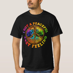 Ich Got Friedliches Easy Gefühl Hippie Peace Tree  T-Shirt