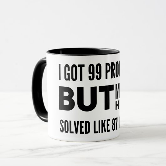 Ich got gedrängechef-Baby-Tasse mit 99 Problemen Tasse (Vorderseite Links)