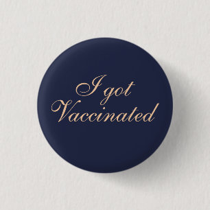 Ich got geimpfte Elegant Script Hochzeit   Button