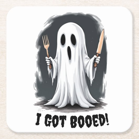 Ich Got Halloween Ghost Rechteckiger Pappuntersetzer (Vorderseite)