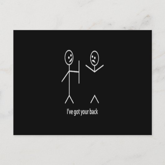 Ich Got Ihre Back Strichmännchen Grafik Freundscha Postkarte (Vorderseite)