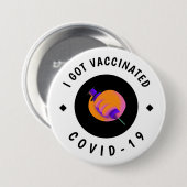 Ich Got Lila Spritze Moderner Impfstoff Button (Vorne & Hinten)