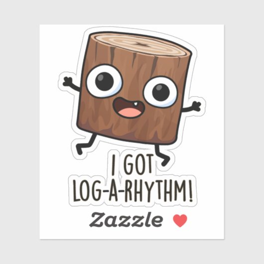 Ich Got Log-a-Rhythm Funny Wood Pun Aufkleber (Blatt)