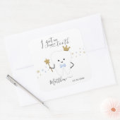 Ich got mein erstes Baby Baby Teething Date Squash Quadratischer Aufkleber (Umschlag)