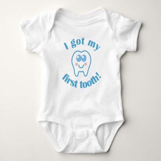 Ich got mein erstes Zahn-Baby-Einteiler-T-Shirt Baby Strampler (Vorderseite)