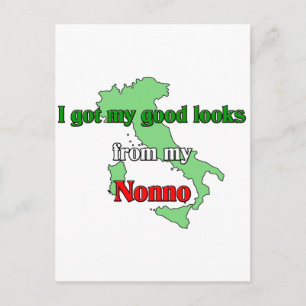 Ich got mein gutes Aussehen von meinem Nonno Postkarte