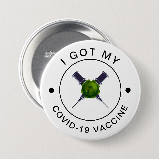 Ich Got meine Covid-19-Impfstoffspritze Motivieren Button (Vorne & Hinten)