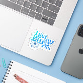 Ich Got meinen Bars Run - Blue Vinyl Stickers Aufkleber (Laptop mit iPhone)