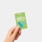 Ich got meinen Covid-19-Impfstoff - grün blau Ausweis (Handheld)
