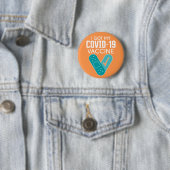 Ich got meinen Covid-19 Impfstoff - orange blau Button (Beispiel)