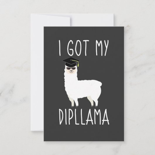 Ich Got meinen Dipllama-Abschluss Llama Puff Dankeskarte (Vorderseite)