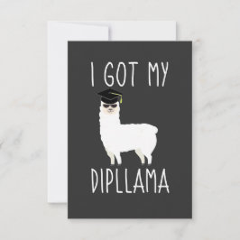 Ich Got meinen Dipllama-Abschluss Llama Puff Dankeskarte