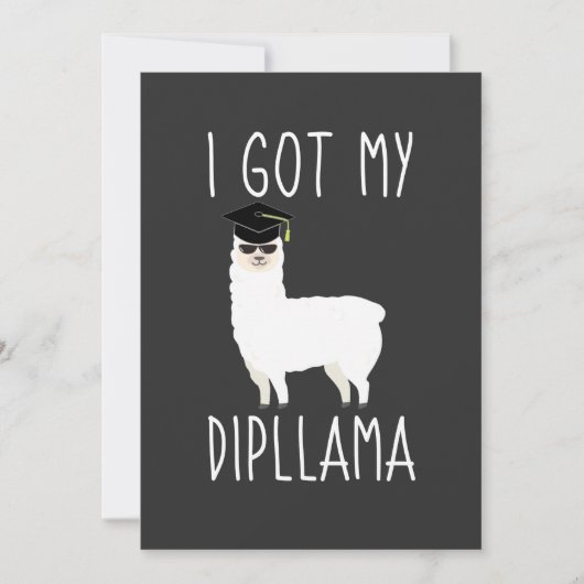 Ich Got meinen Dipllama-Abschluss Llama Puff Einladung (Vorderseite)