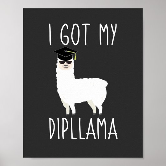 Ich Got meinen Dipllama-Abschluss Llama Puff Poster (Vorne)