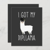 Ich Got meinen Dipllama Abschluss Llama Pun Einlad (Vorne/Hinten)
