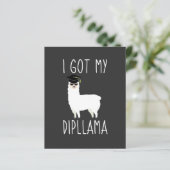 Ich Got meinen Dipllama Abschluss Llama Pun Einlad (Stehend Vorderseite)