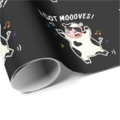 Ich Got Mooves Funny Dancing Kuh Puck Dark BG Geschenkpapier (Rolleneckpunkt)