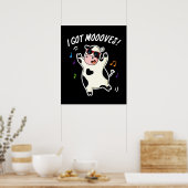 Ich Got Mooves Funny Dancing Kuh Puck Dark BG Poster (Küche)
