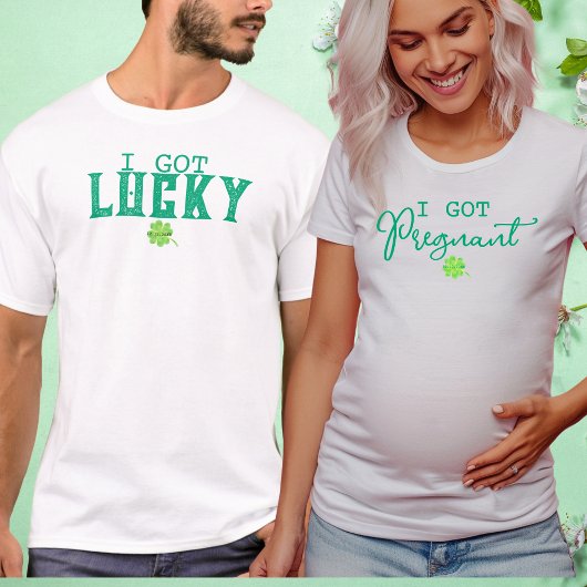 Ich got schwanger Matching Baby Ankündigung T-Shirt